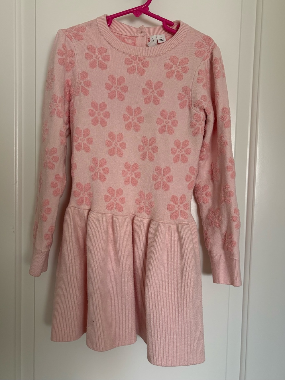 Janie and Jack Light Pink Floral sweater Dress